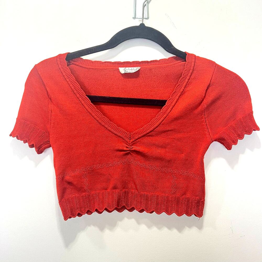 (SALE 5/$25) Free People Orange Cropped Short Sleeve